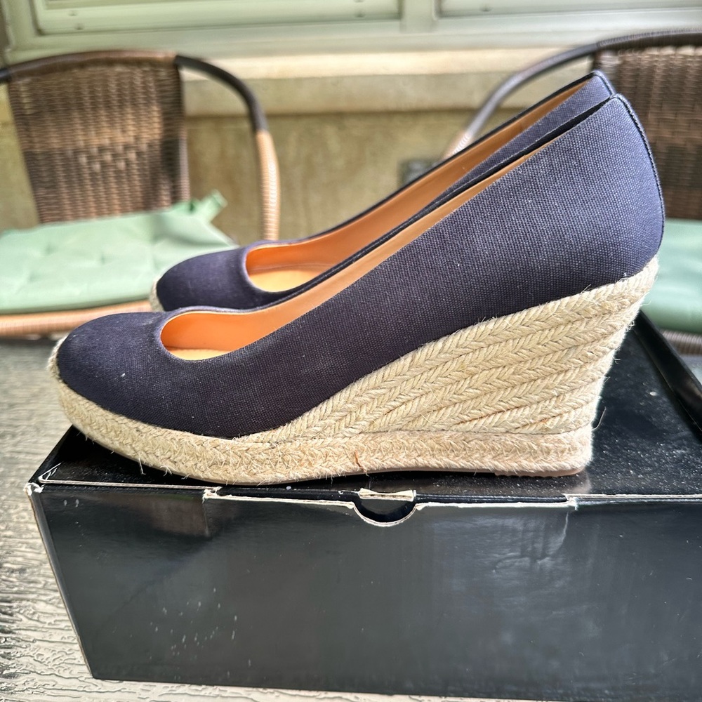 Elegant Black Wedge Espadrilles